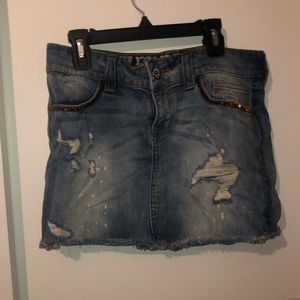 Denim skirt. Harley Davidson